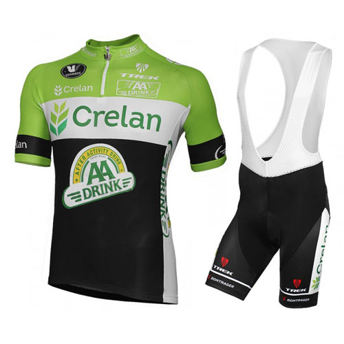 2016 Maillot Crelan AA Tirantes Mangas Cortas verde Y Negro